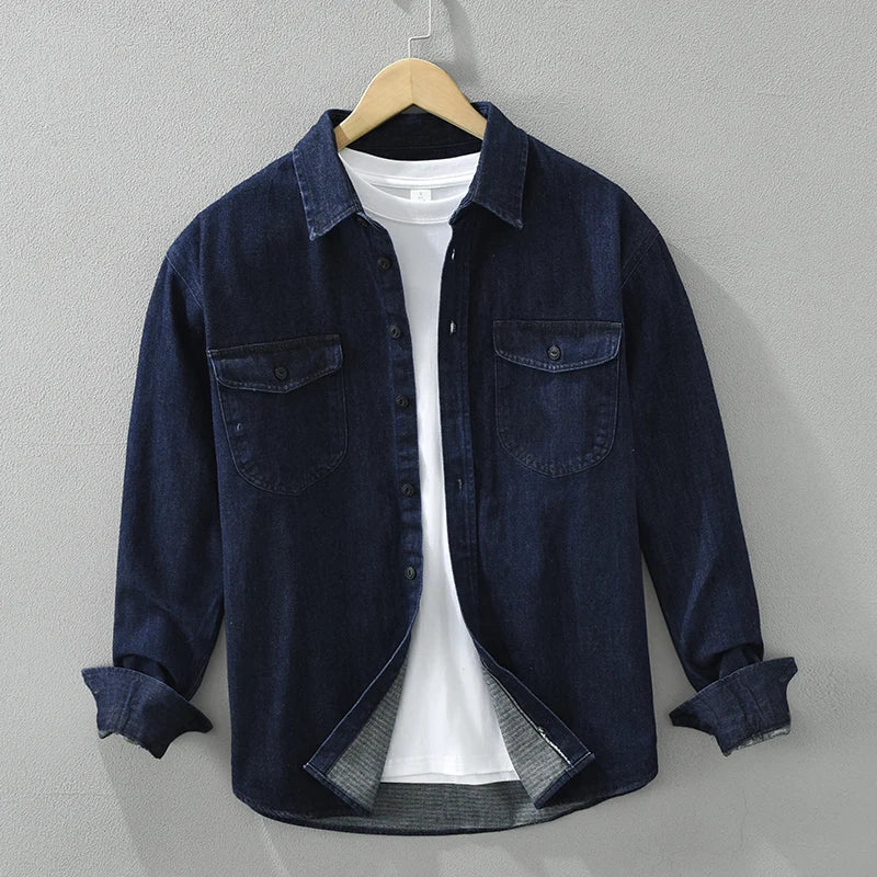 Two Pockets Loose Denim Shirt