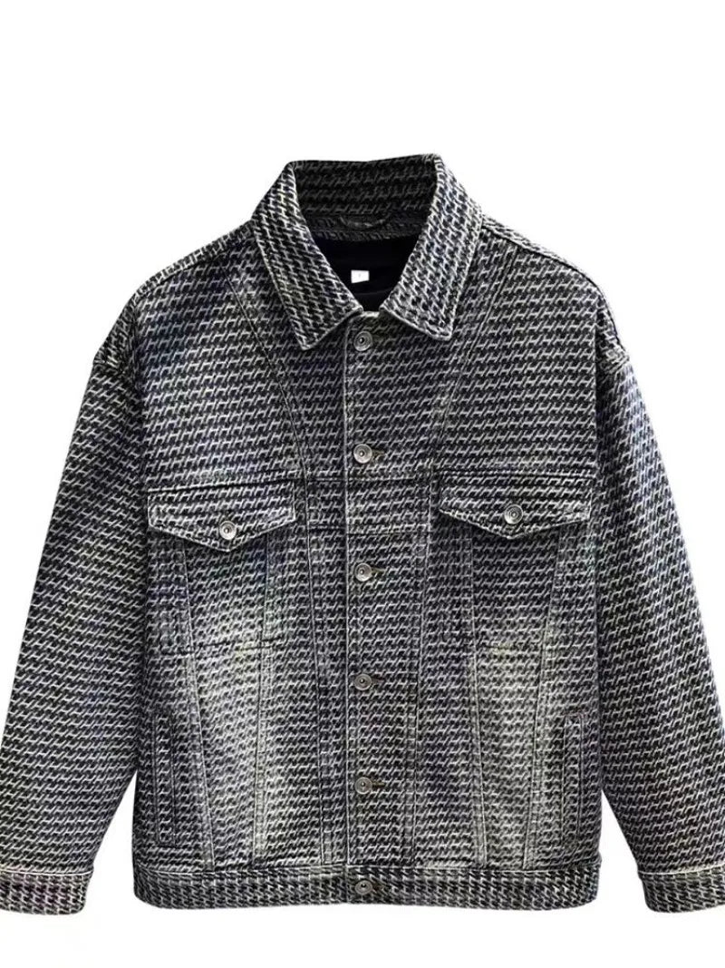 Embroidered Script Houndstooth Jacket