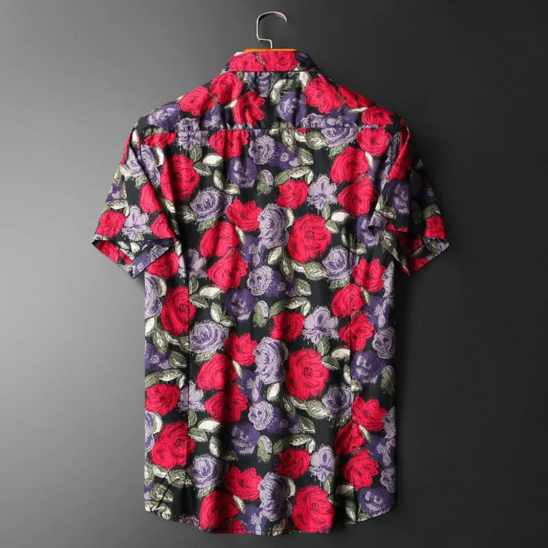 Rose Floral Printed Pattern Shirt