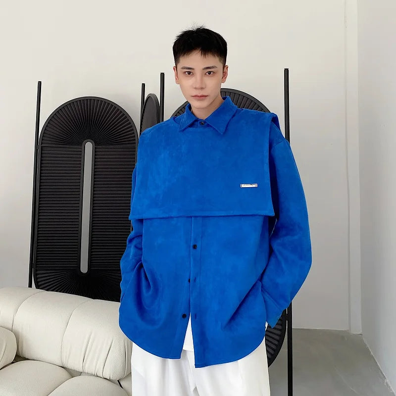 Solid Blue Color Polyester Shirt