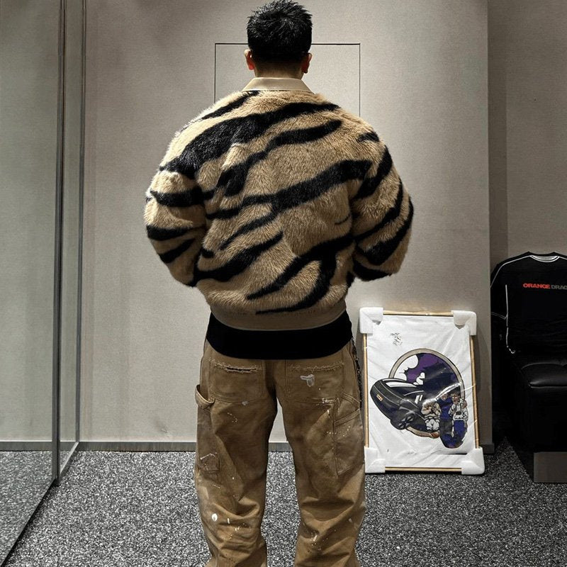 Tiger Pattern Fur Thick Jacket