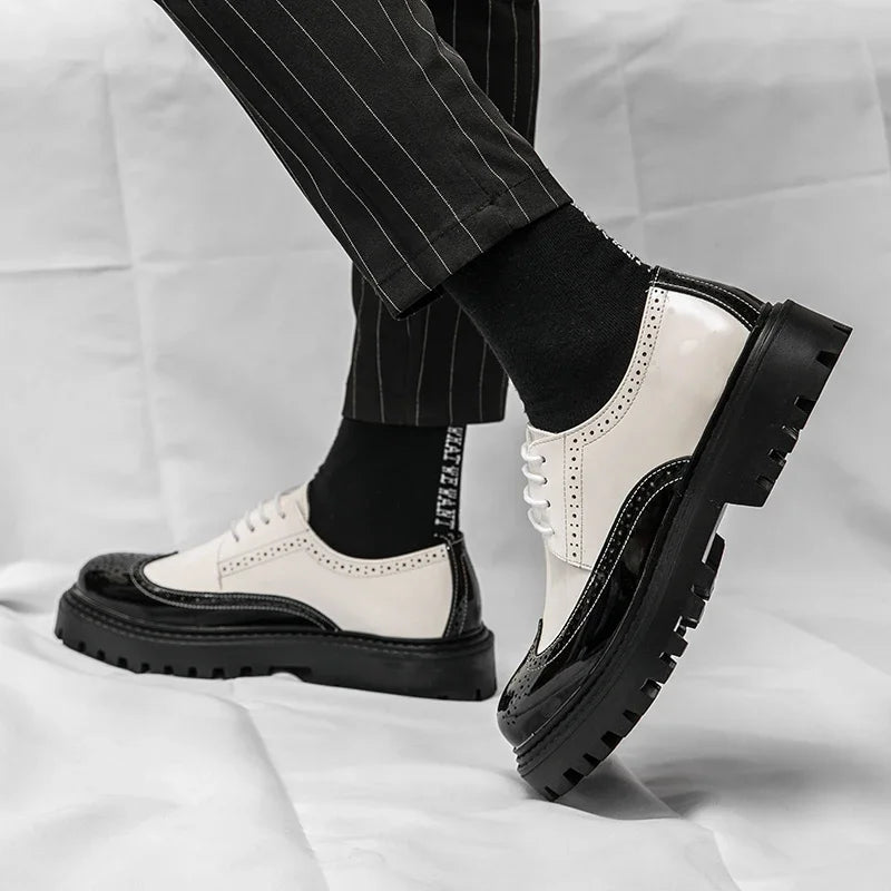 White Thick-Soled Oxford Style Shoes