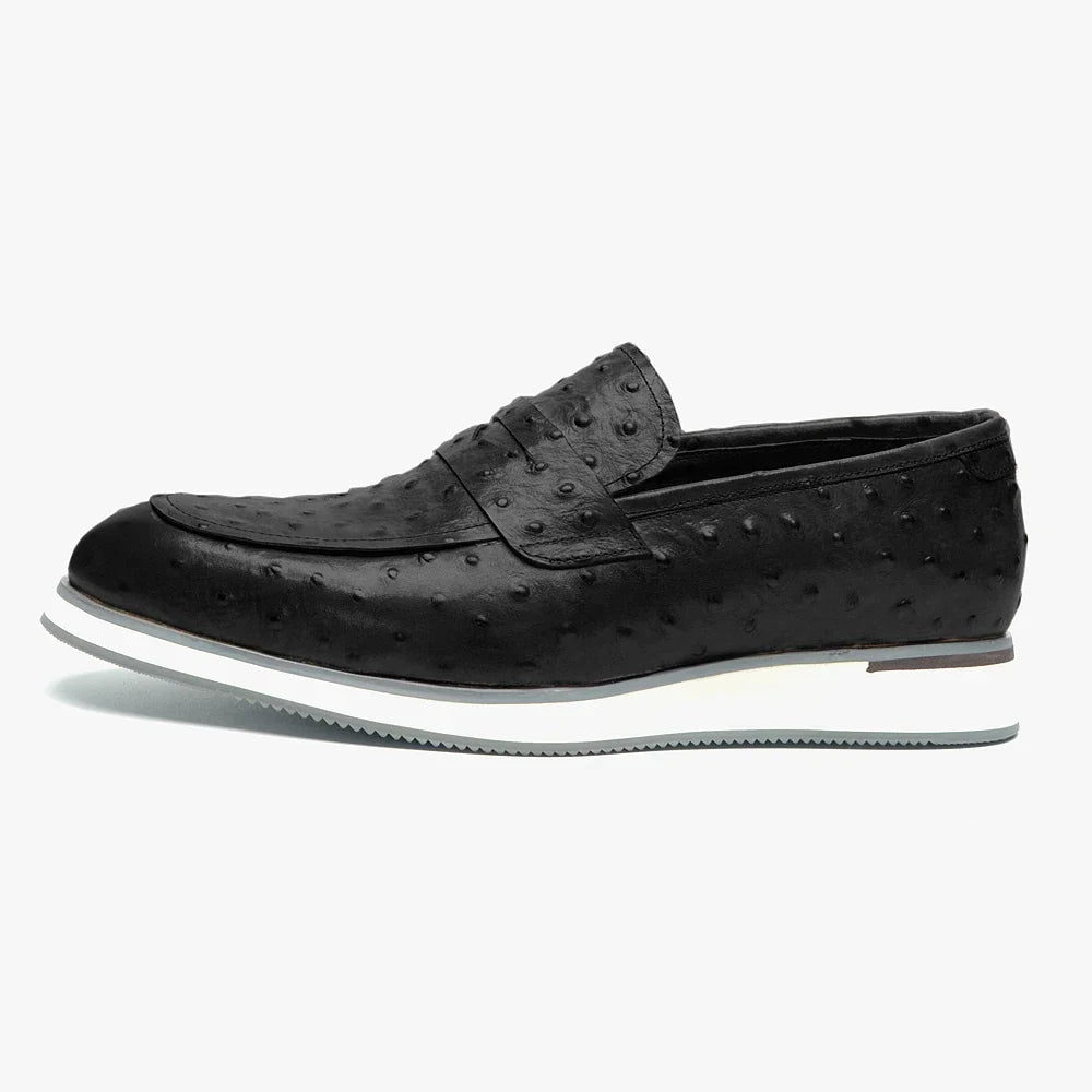 Ostrich Pattern Leather Dress Shoes