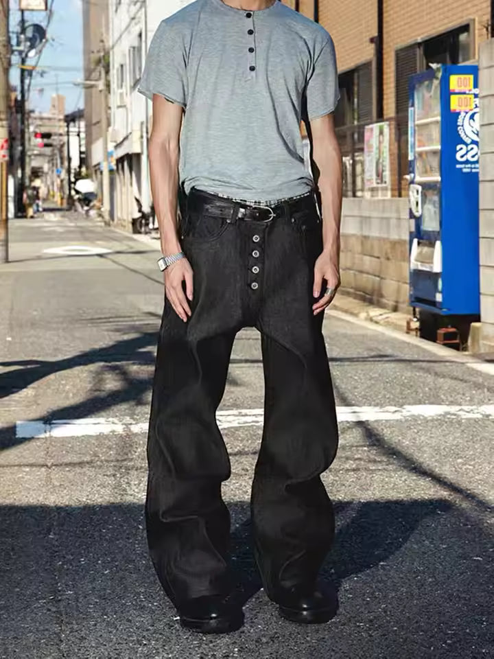 Black Low Waist Loose Jeans