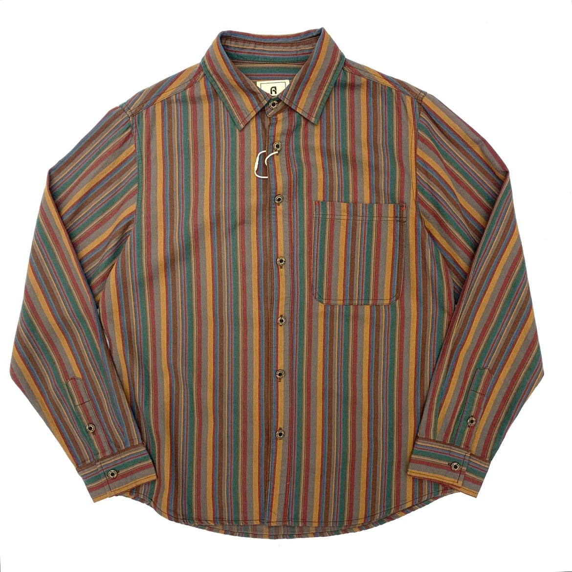Vintage Striped Long Sleeve Men Shirt