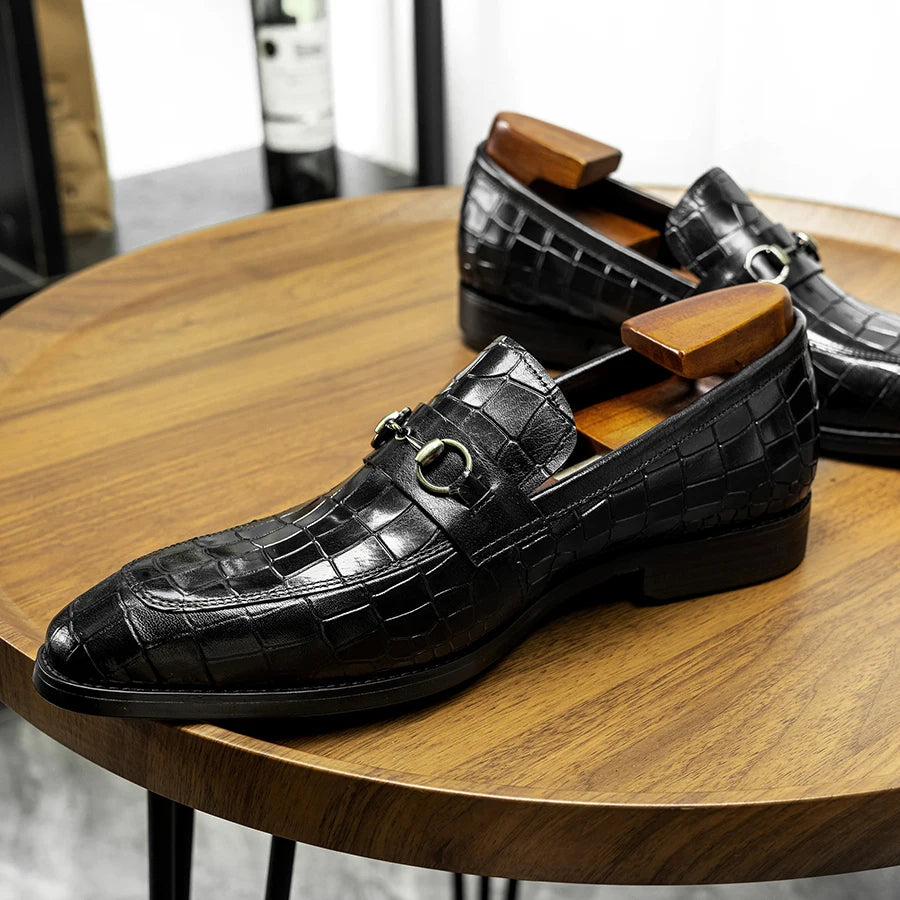 Premium Crocodile Metal Appliques Loafers