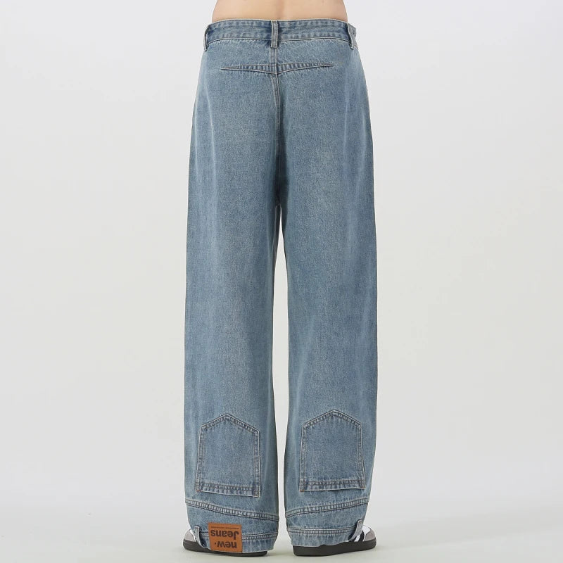 Retro Inside-Out Wear Flip Jeans