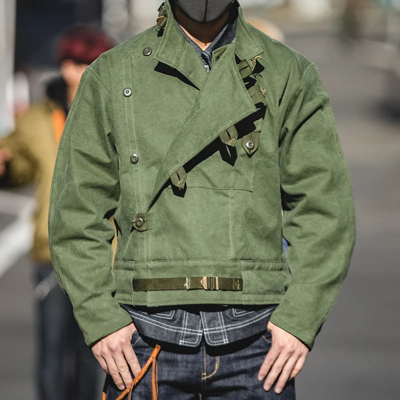 Army Green Retro Bomber Jacket