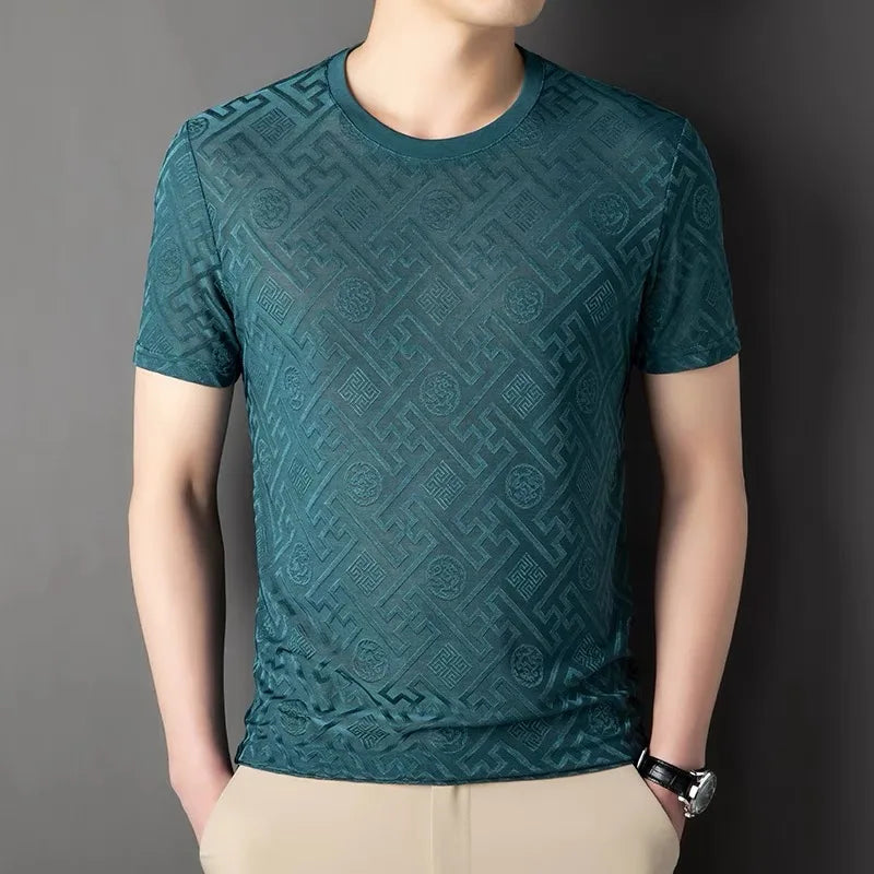 Geometric Pattern O-Neck Casual T-Shirt
