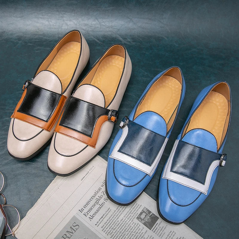 Patchwork Color-Blocking Loafers