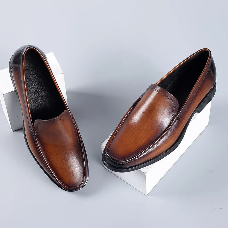 Genuine Leather Slip-On Men's Loafers