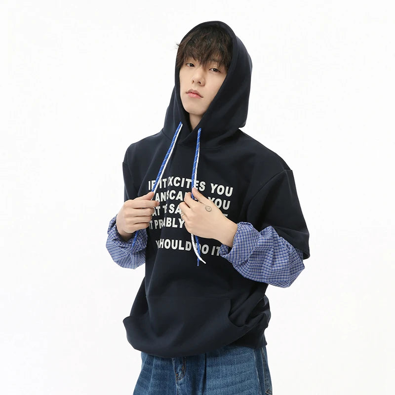 Drawstring Letter Printing Hoodies