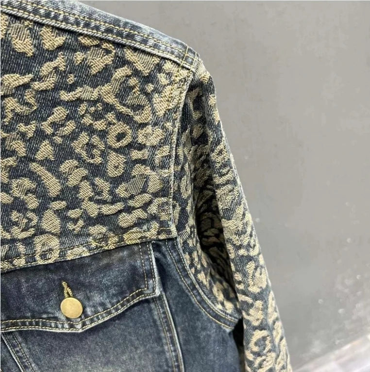 Patchwork Pattern Men's Denim Jacket