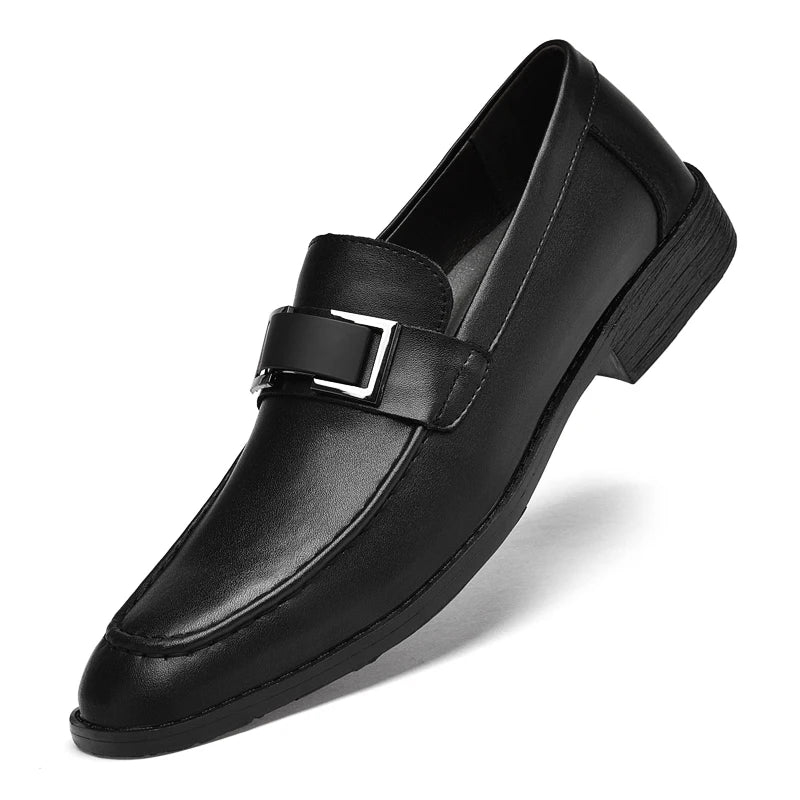 Polished Leather Business Loafers