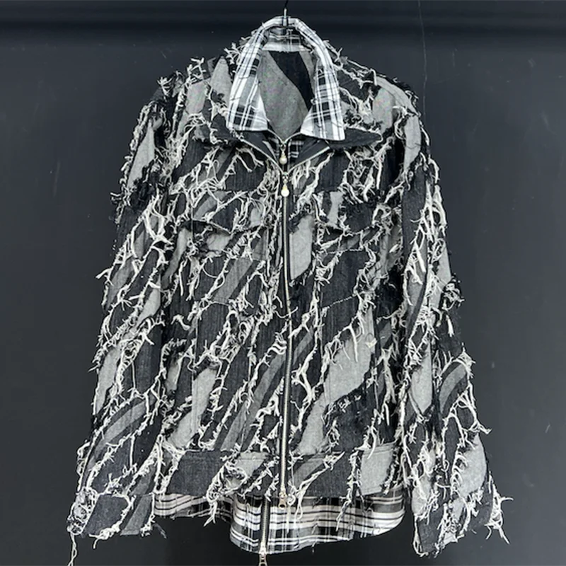 Fake 2-Piece Loose Fringe Jacket