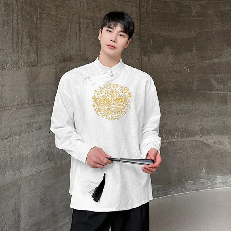 Fashion Chinese Embroidered Dragon Shirt