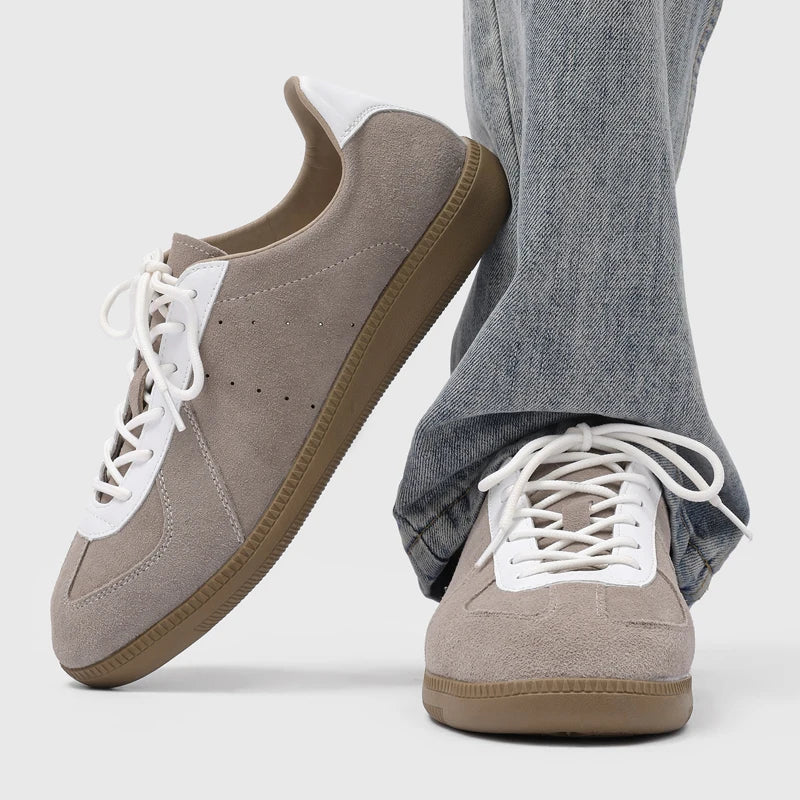 Clean Contrast Lace-Up Sneakers