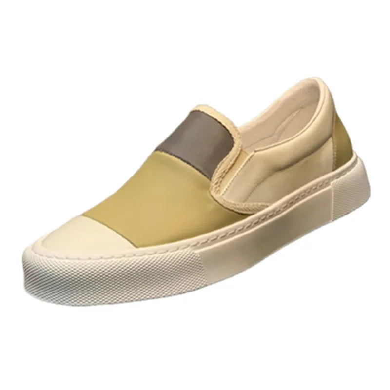 Patchwork Color Block Leather Loafers