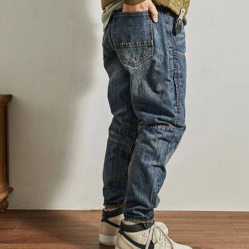 American Vintage Style Patchwork Jeans