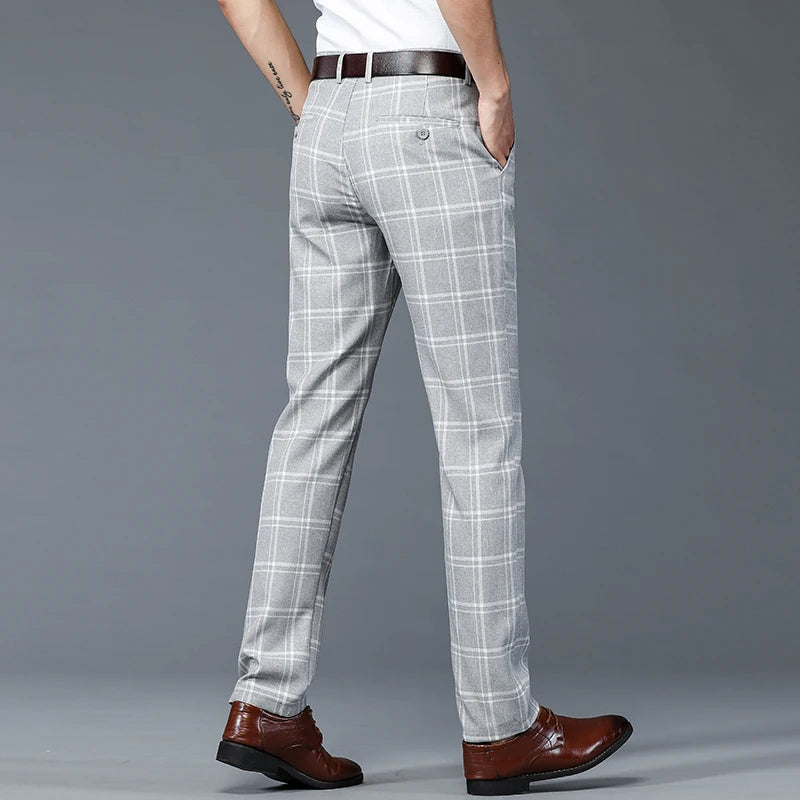 Plaid Pattern Regular Fit Trousers