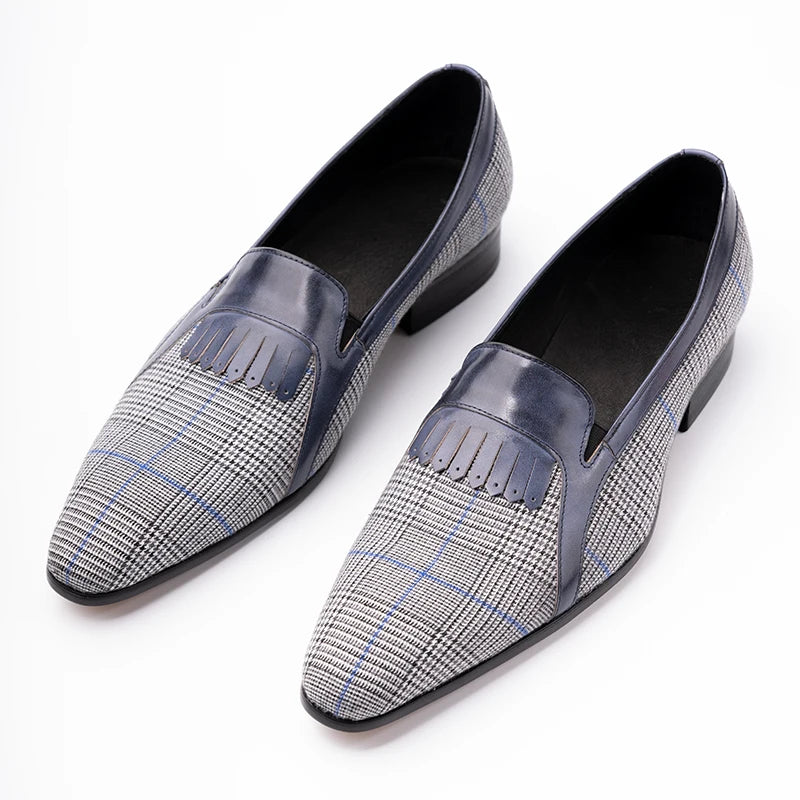 Plaid Pattern Breathable Slip-On Loafers