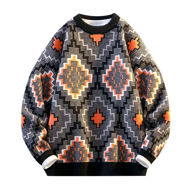 Geometric Tribal Pattern Men's Sweater