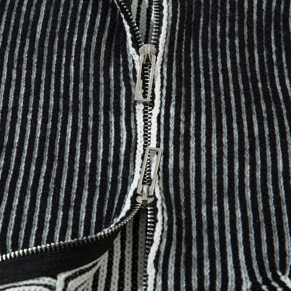 Vertical Stripes Knitted Design Cardigan