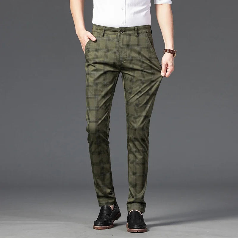 Casual Fashion Plaid Slim Pants