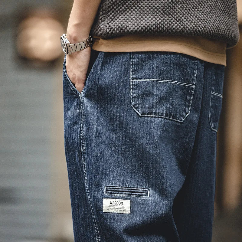 Vintage Thin Pleated Baggy Jeans