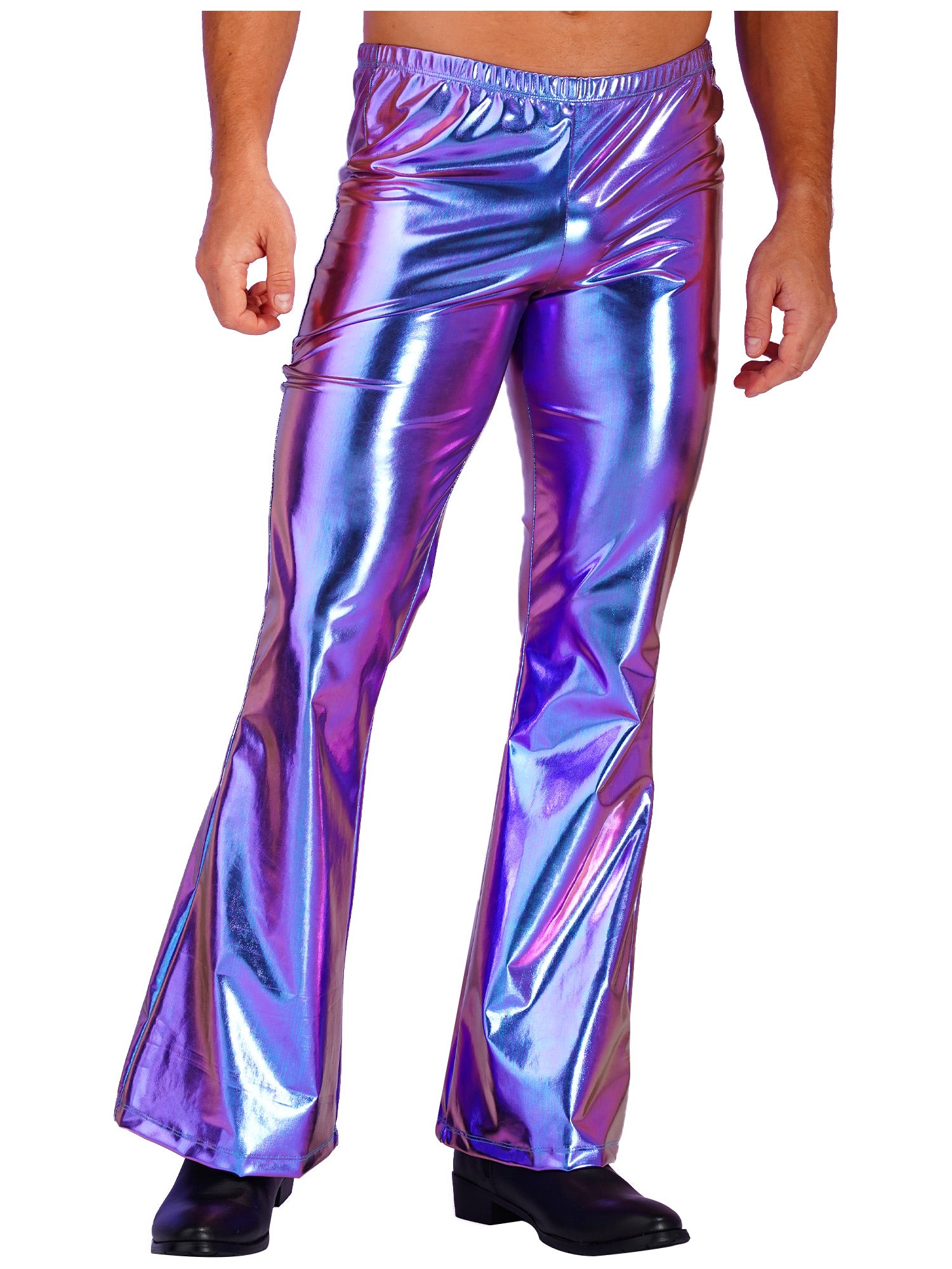 Shiny Metallic Disco Flare Pants