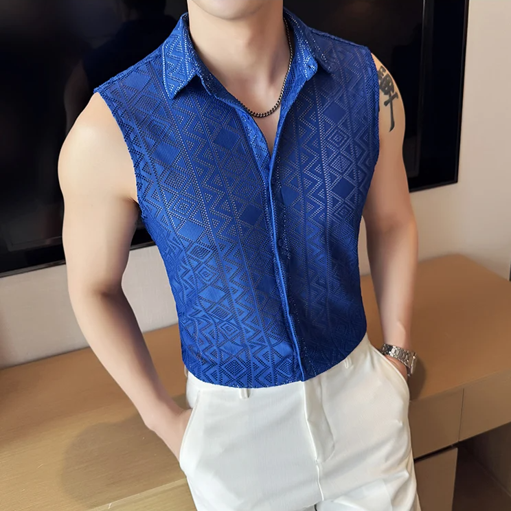 Hollow Geometric Lace Comfortable Vest