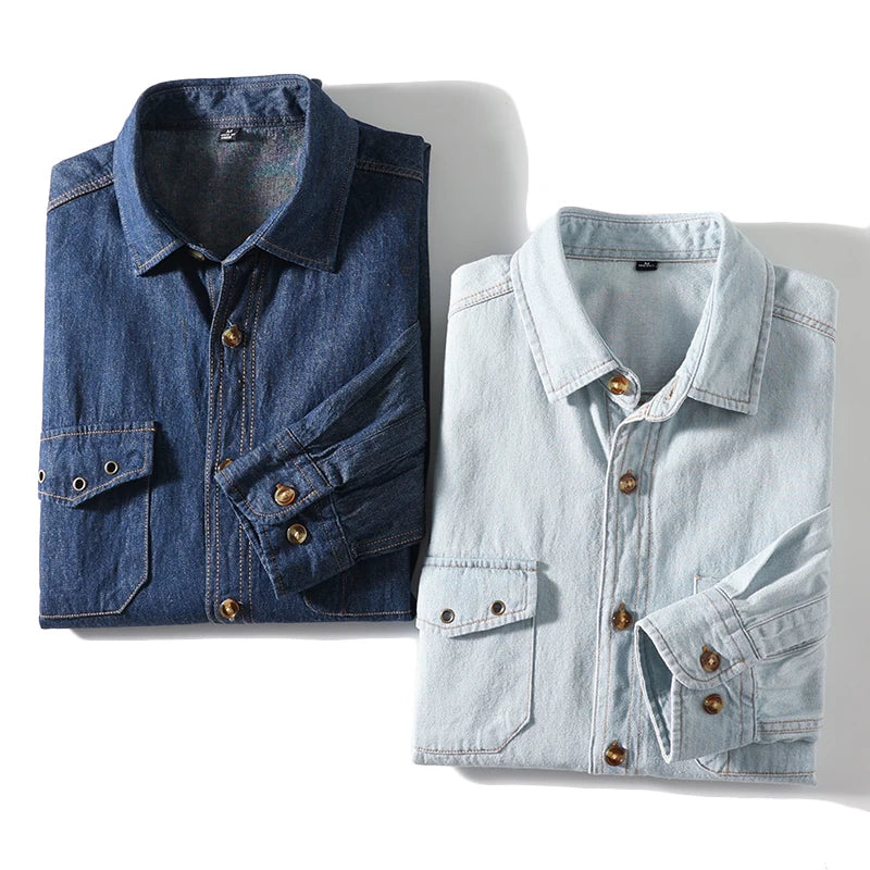 Retro Washed Casual Denim Shirt