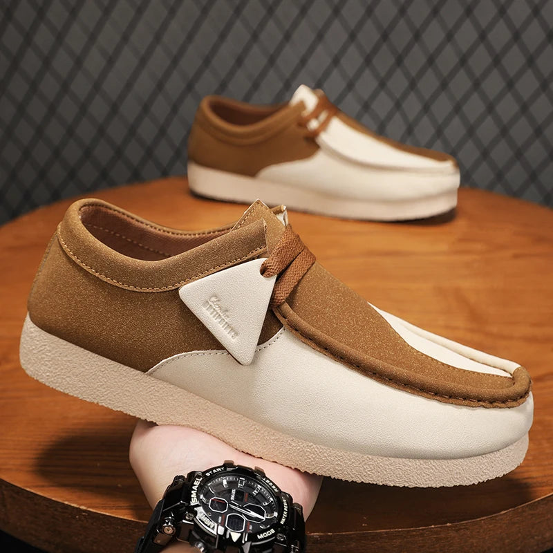 Patchwork Slip-On Suede Shoes