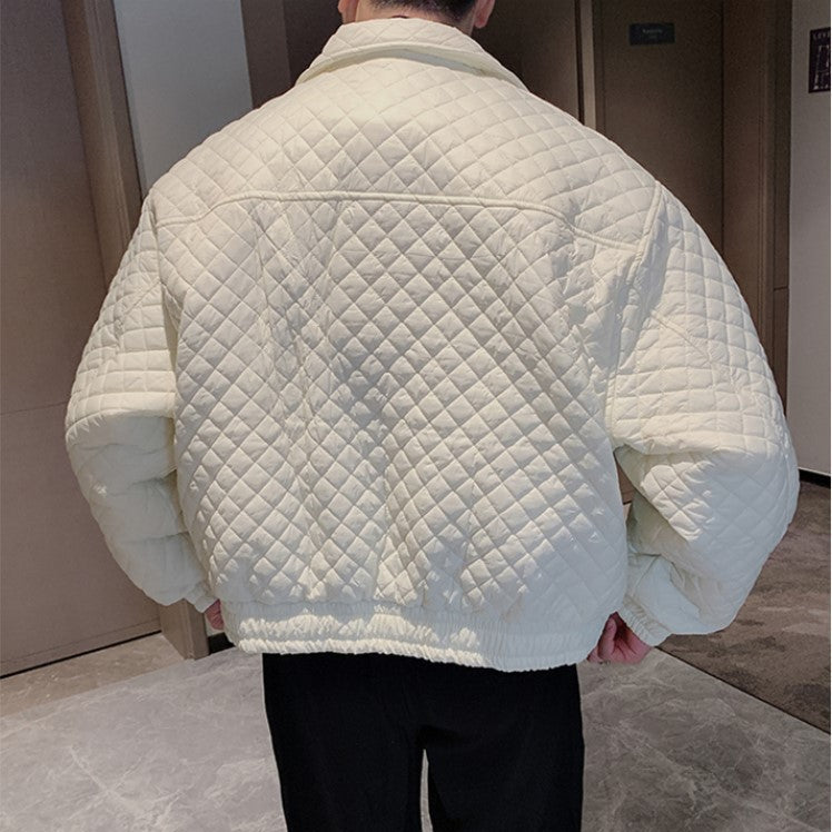 Lattice Pattern Thickened and Warm Jacket