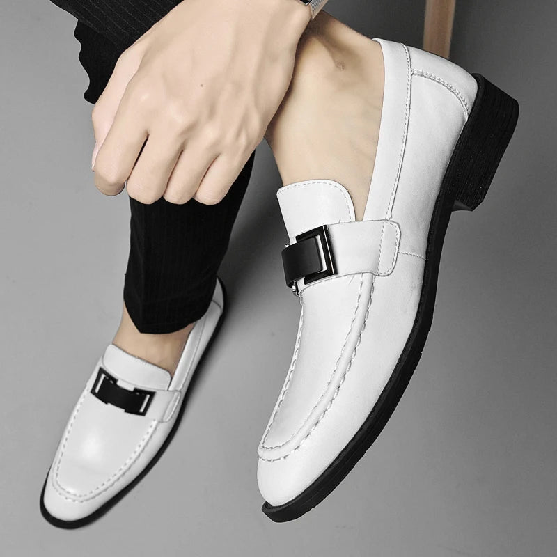 Polished Leather Business Loafers