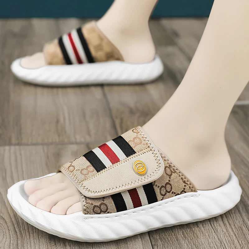 Non-Slip Soft PU Leather Slippers