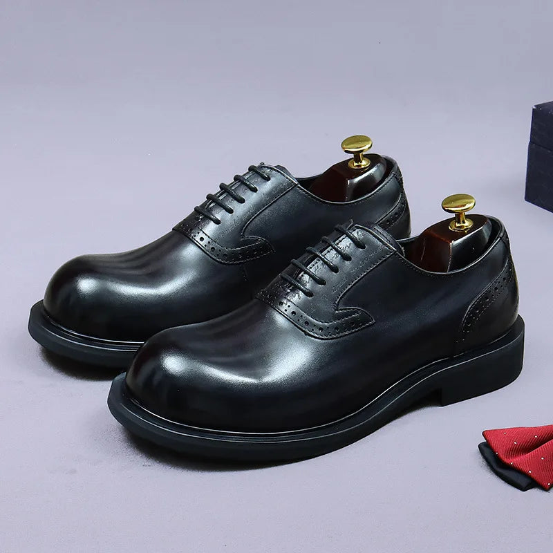 Vintage Burnished Leather Formal Shoes