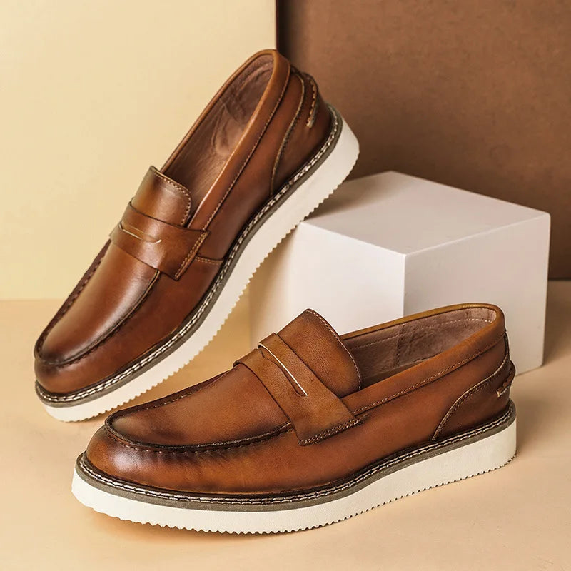 Casual Fashion Solid Leather Men's Loafers