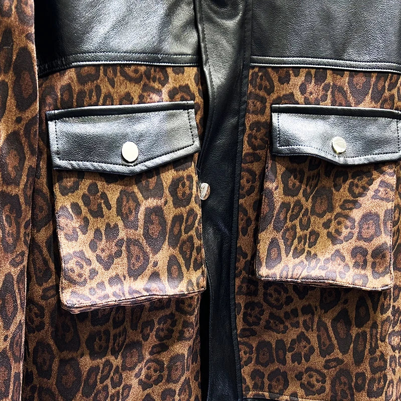 Retro Leopard Patchwork Men's Jacket