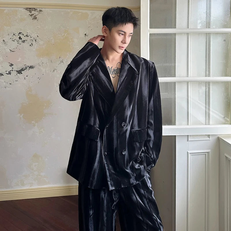 Brown Velvet Double Breasted Suit