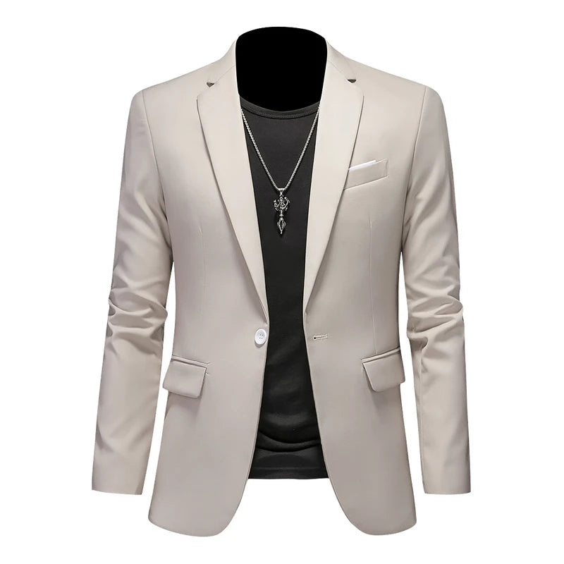 Fashion Solid Business Slim Fit Blazer