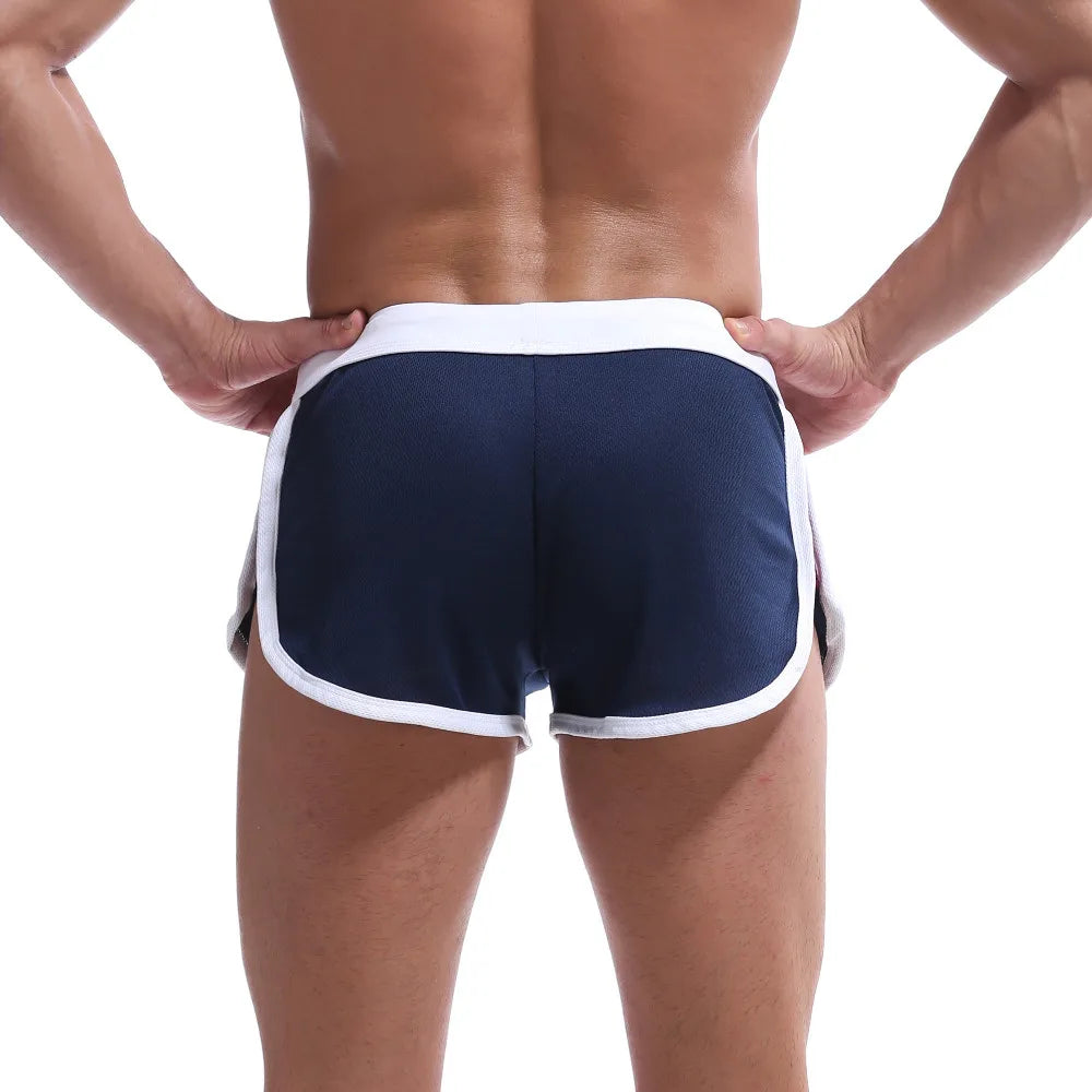 Pockets Solid Drawstring Mid-Waist Boxer