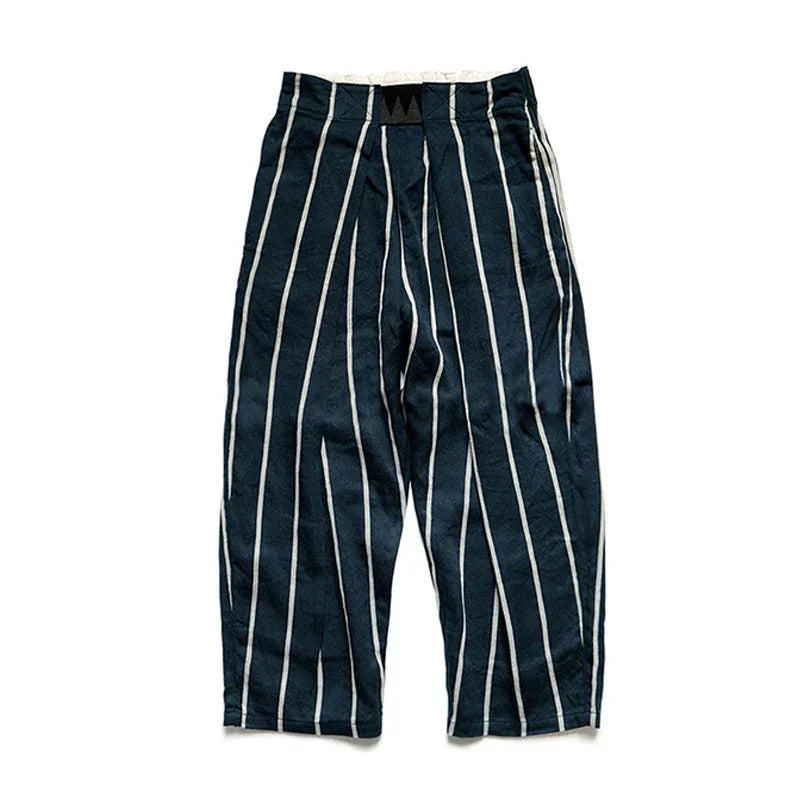 Cotton Linen Striped Breathable Pants