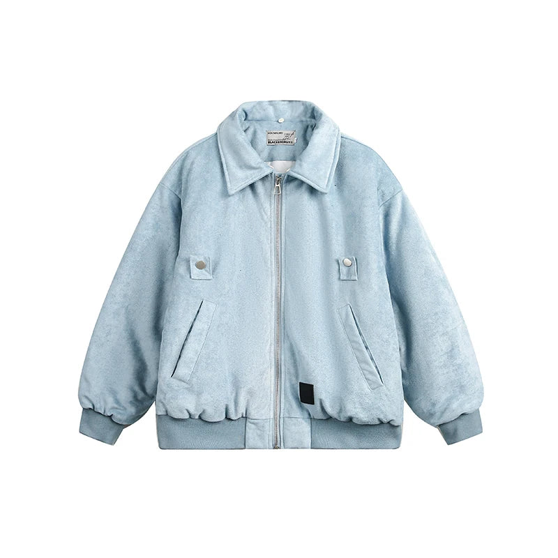 Denim Detachable Fur Collar Casual Jacket