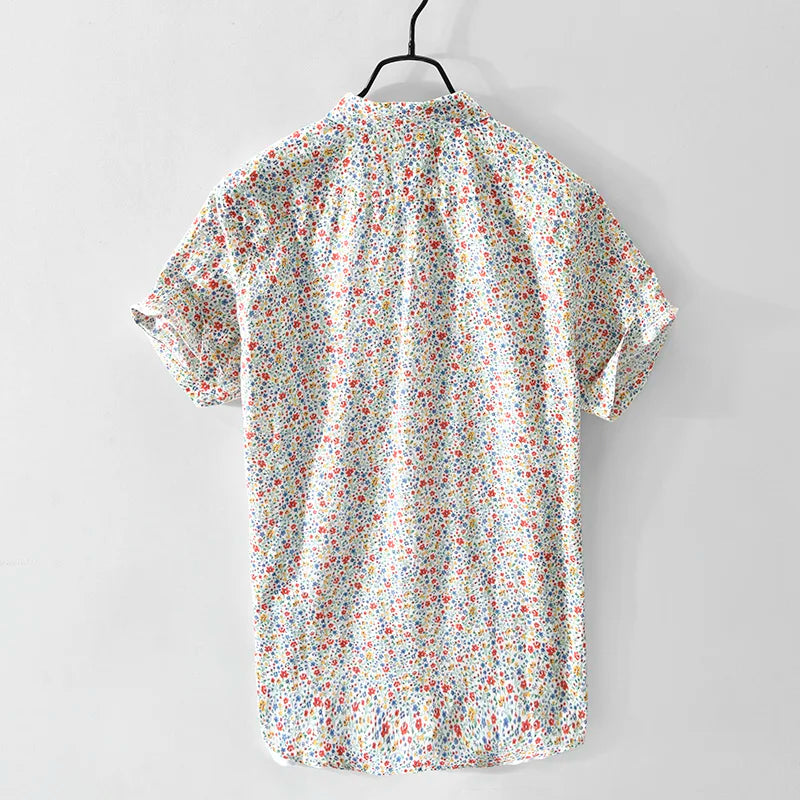 Floral Short Sleeve Single Breasted Shirt