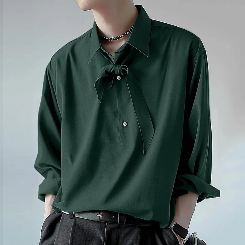 Solid Color Bow Knot Polo Shirt