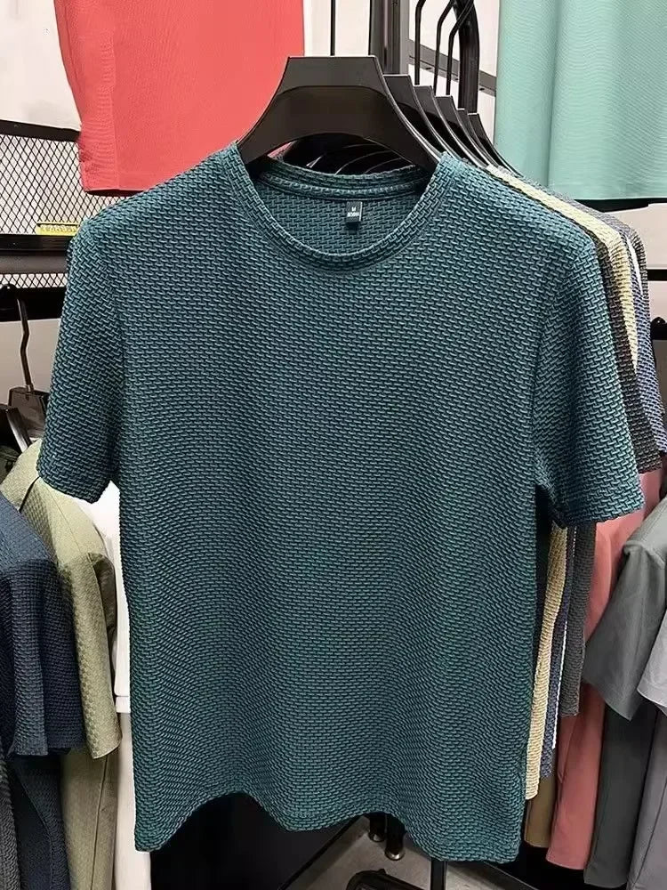 Premium Waffle Texture Crew Neck T-Shirt