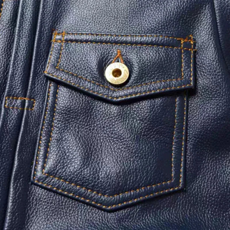 Solid Motorcycle Genuine Leather Fit Jacket