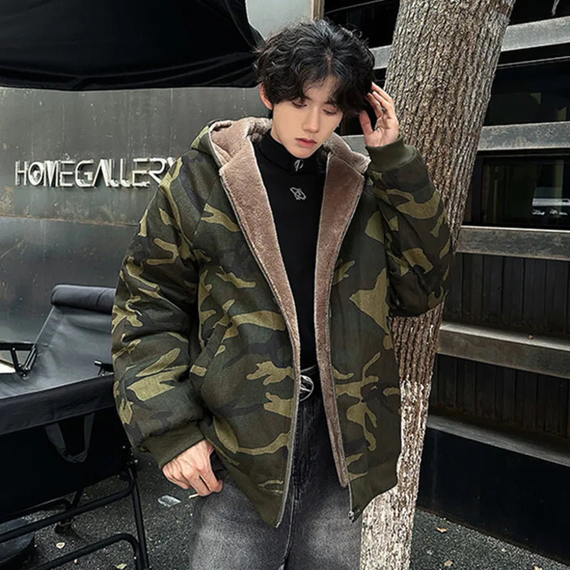 Camouflage Padded Zipper Loose Jacket