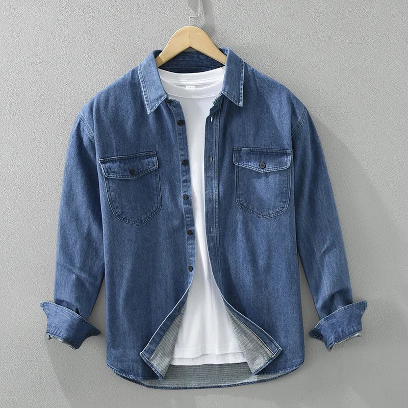 Two Pockets Loose Denim Shirt